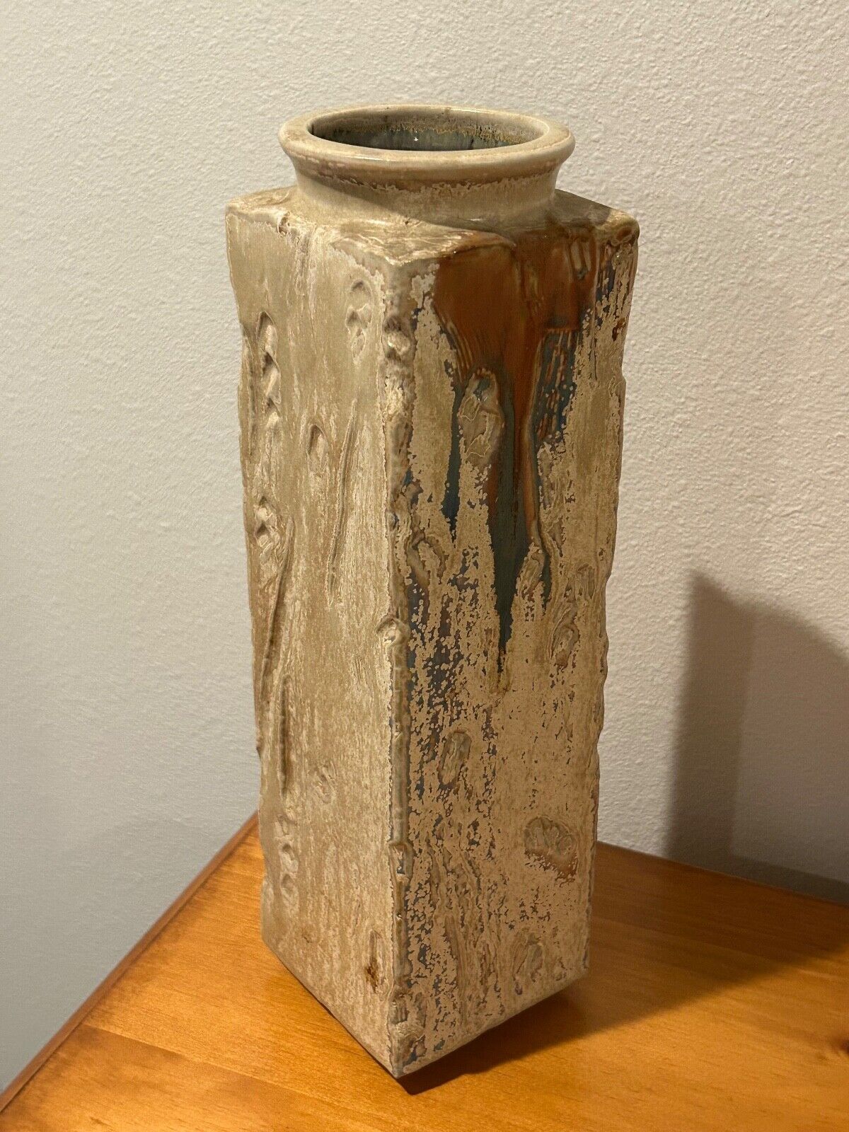 Mid Century Japanese Toyo Drip Pottery Vase Japan
