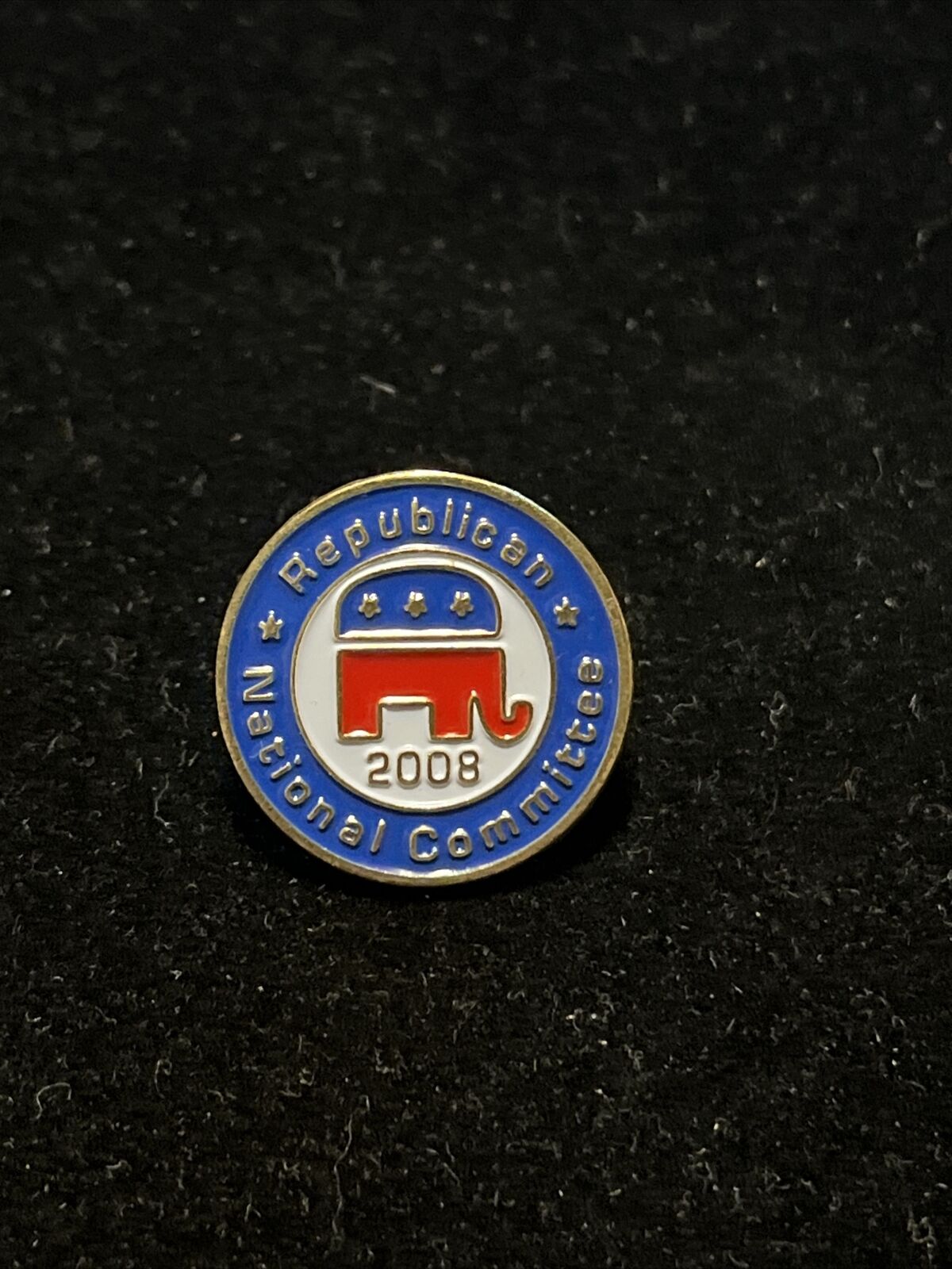 2008 Republican National Committee Red White Blue Elephant Lapel Hat Pin 24-22a
