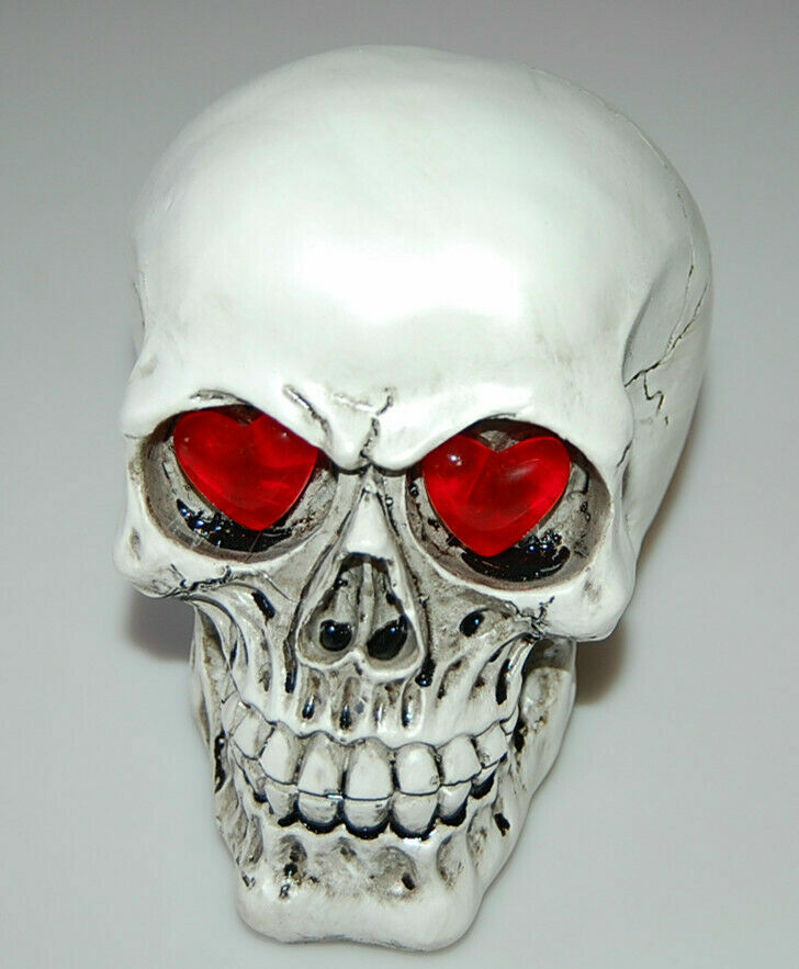 LED Light Demon Skull Evil Skeleton Head Resin Halloween Gift Party Decoration 