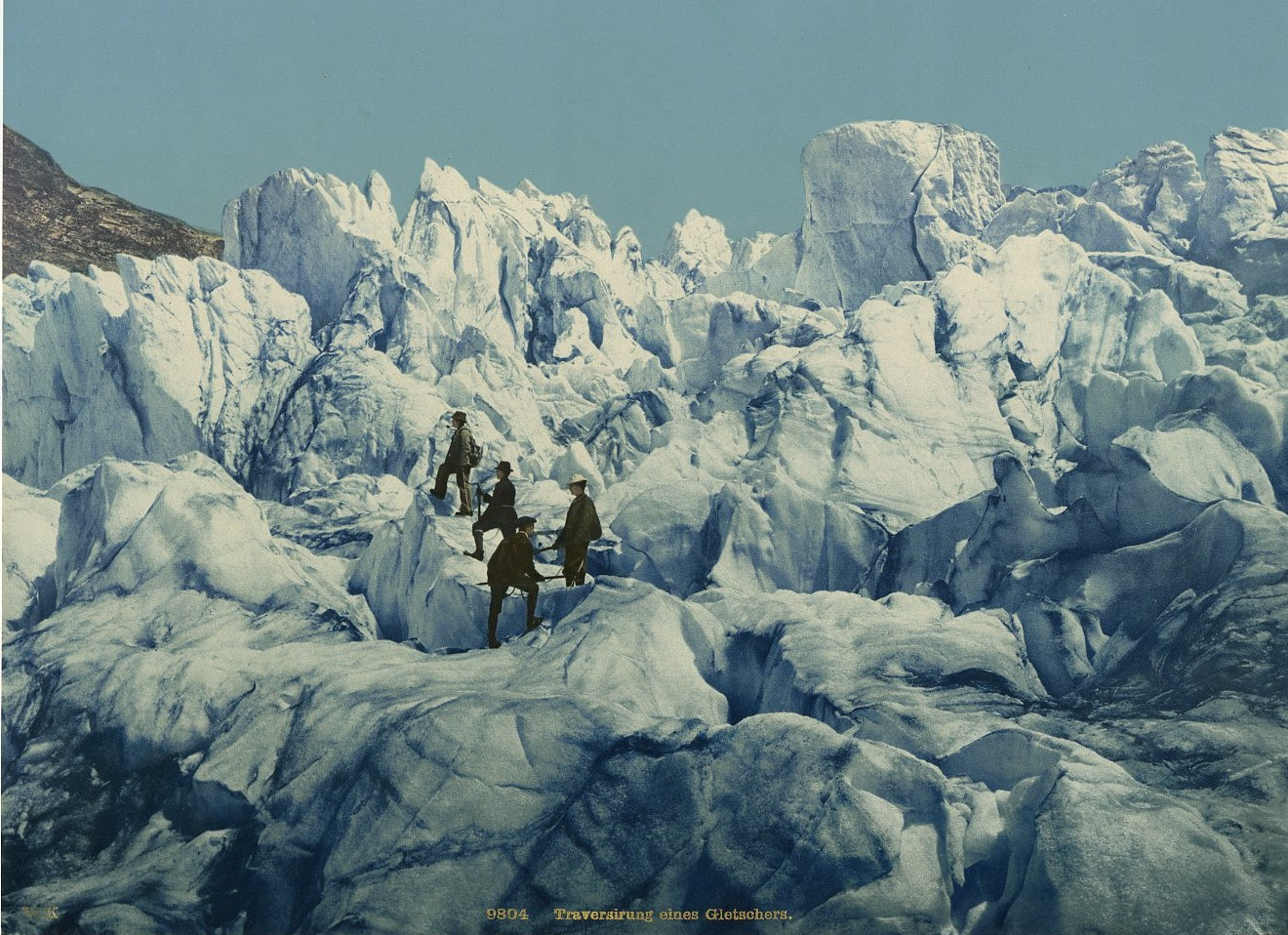 Crossing a Glacier WK Vintage Photochromy Photochromy, Vintage Ph