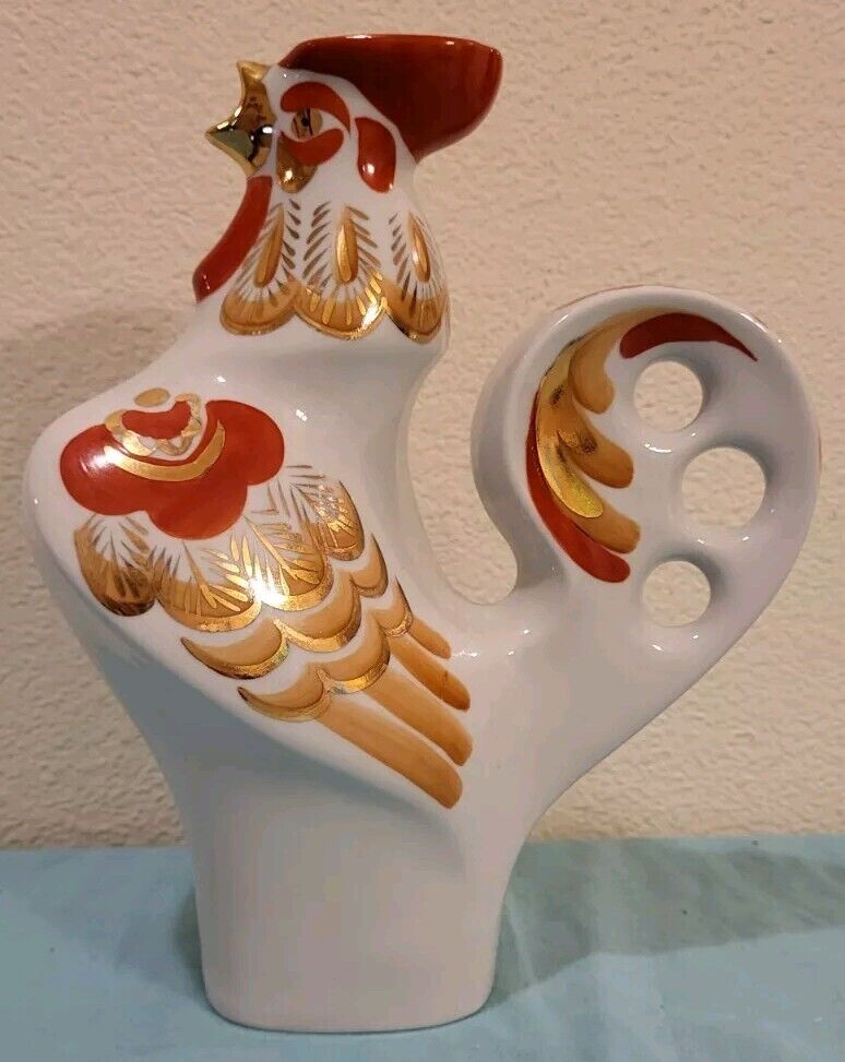 VTG • Russian • Fabric Gardner/Verbilki • Rooster Decanter • Hand Made In Russia