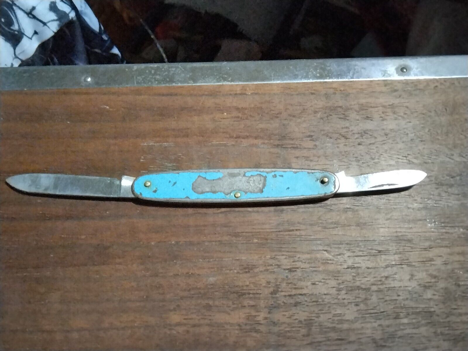 Vintage Schrade USA 108OT Old Timer Turquoise 3 Blade Pocket Knife