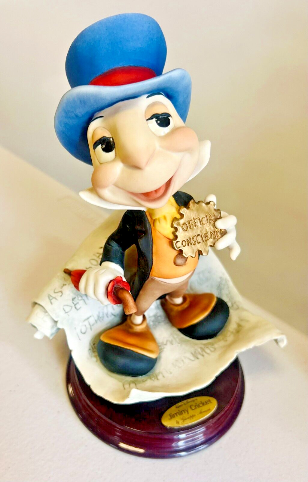 Walt Disney Pinocchio's Jimny Cricket by Giuseppe Armani Original 1995 NEW w/BOX