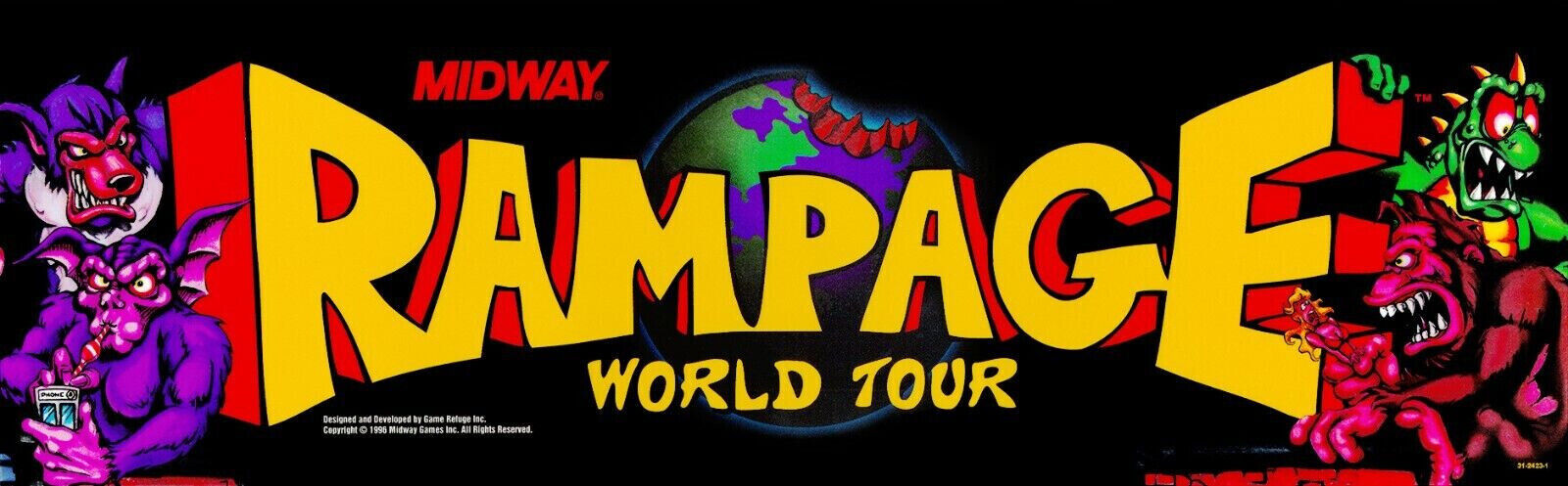 Rampage World Tour Arcade Marquee/Sign (26\