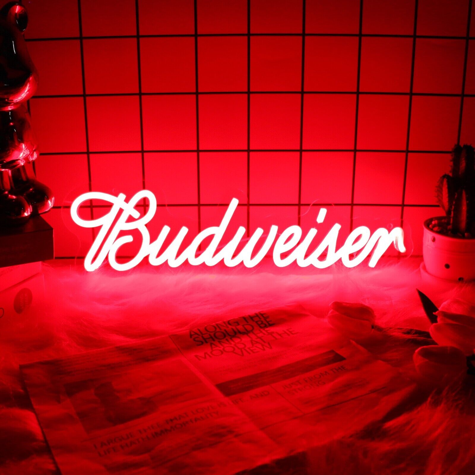Budweiser Neon Sign Light Beer Bar Club Wall Decoration