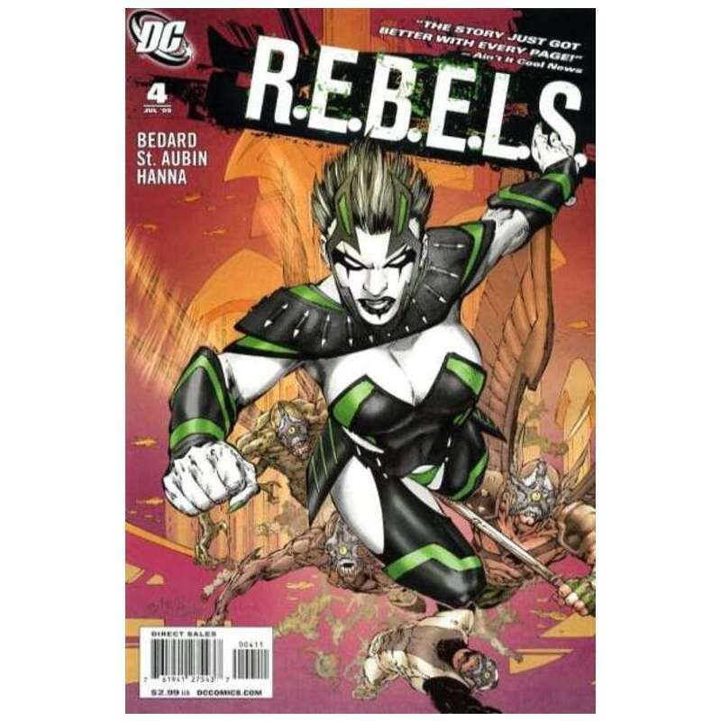 R.E.B.E.L.S. (2009 series) #4 in Near Mint condition. DC comics [k&