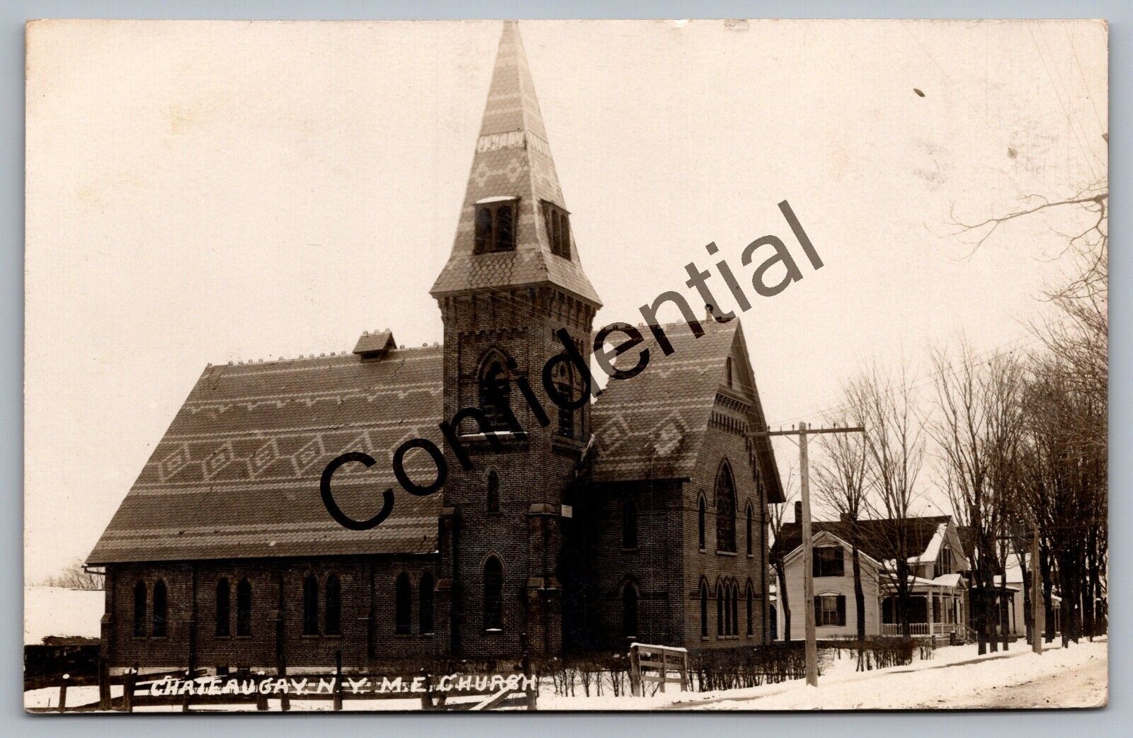 Real Photo Old Methodist At Chateaugay NY Franklin Cty New York NY RP RPPC H17