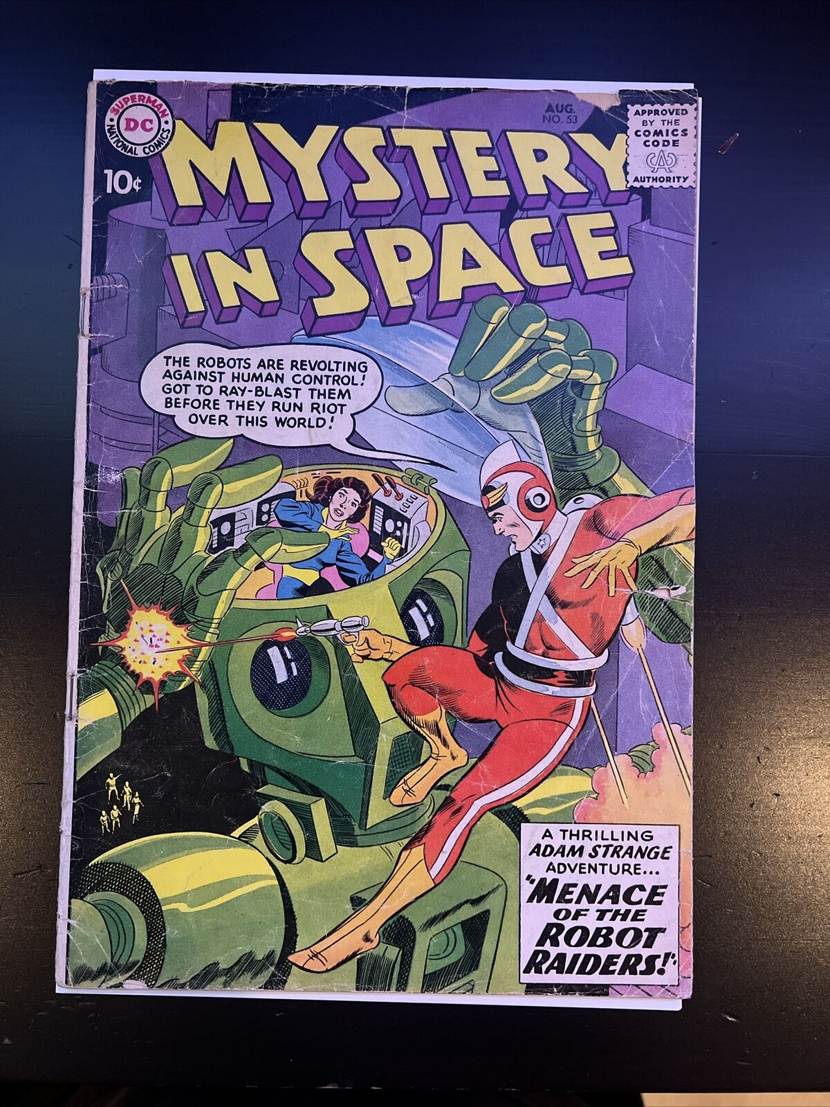 MYSTERY IN SPACE #53 (Adam Strange Begins in title) DC Comics 1959