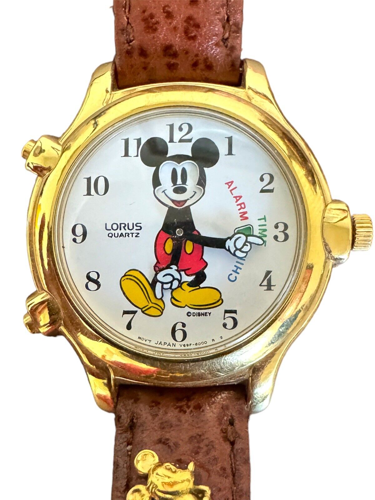 Vintage Lorus Mickey Mouse V69F-6000 Musical Alarm Chime Quartz Watch NOS