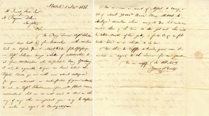 Early Handwritten Letter from New York to Kingston, Mass. - Miscellaneous