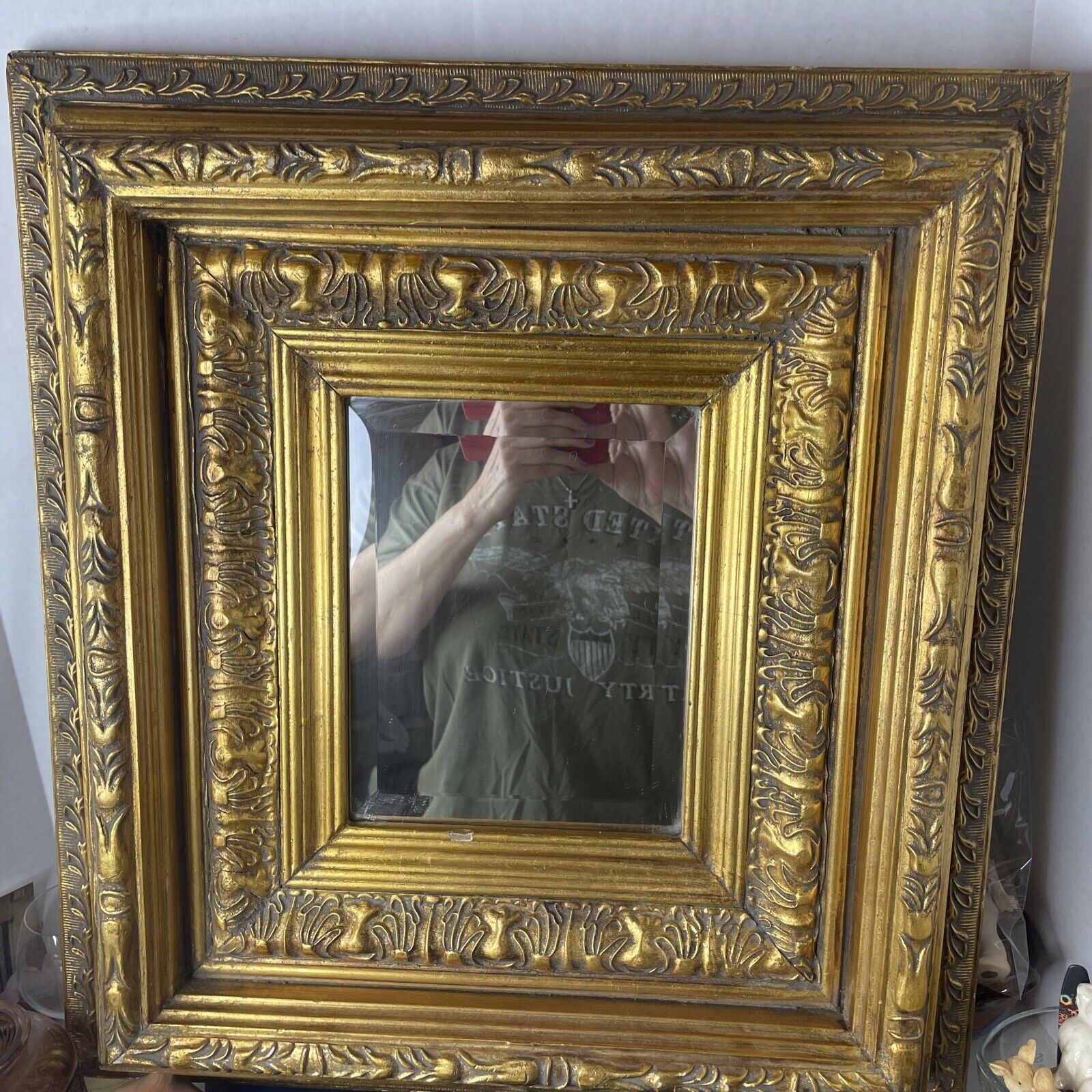 Vintage baroque gold gilt Mirror framed museum quality Heavy
