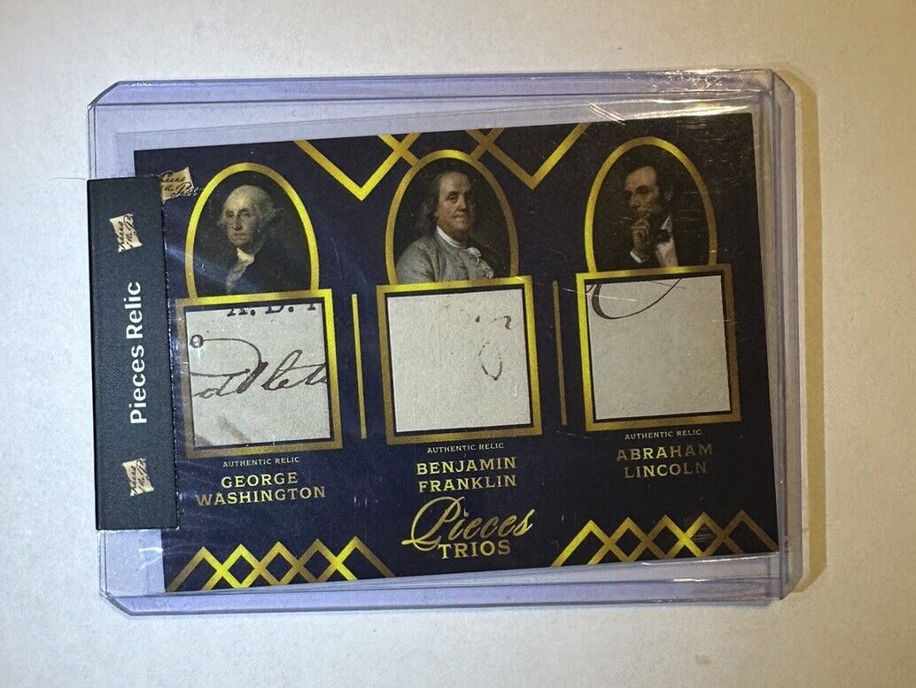 2022 Pieces Of The Past Trios Washington / Franklin / Lincoln Relic Hand Written