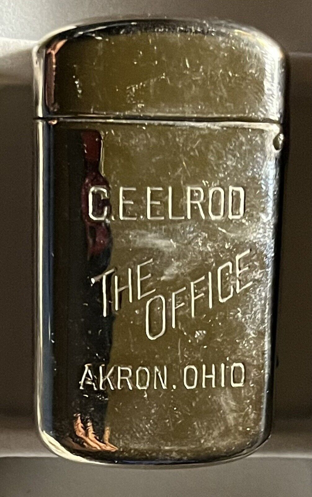 Antique C. E. Elrod - The Office - Akron Ohio Match Safe Pocket Vesta