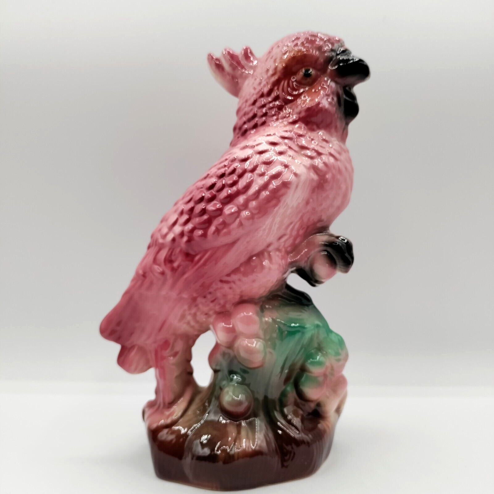 Vintage Maddox of California Pink Cockatoo Parrot Statue Figurine 9 inches MCM