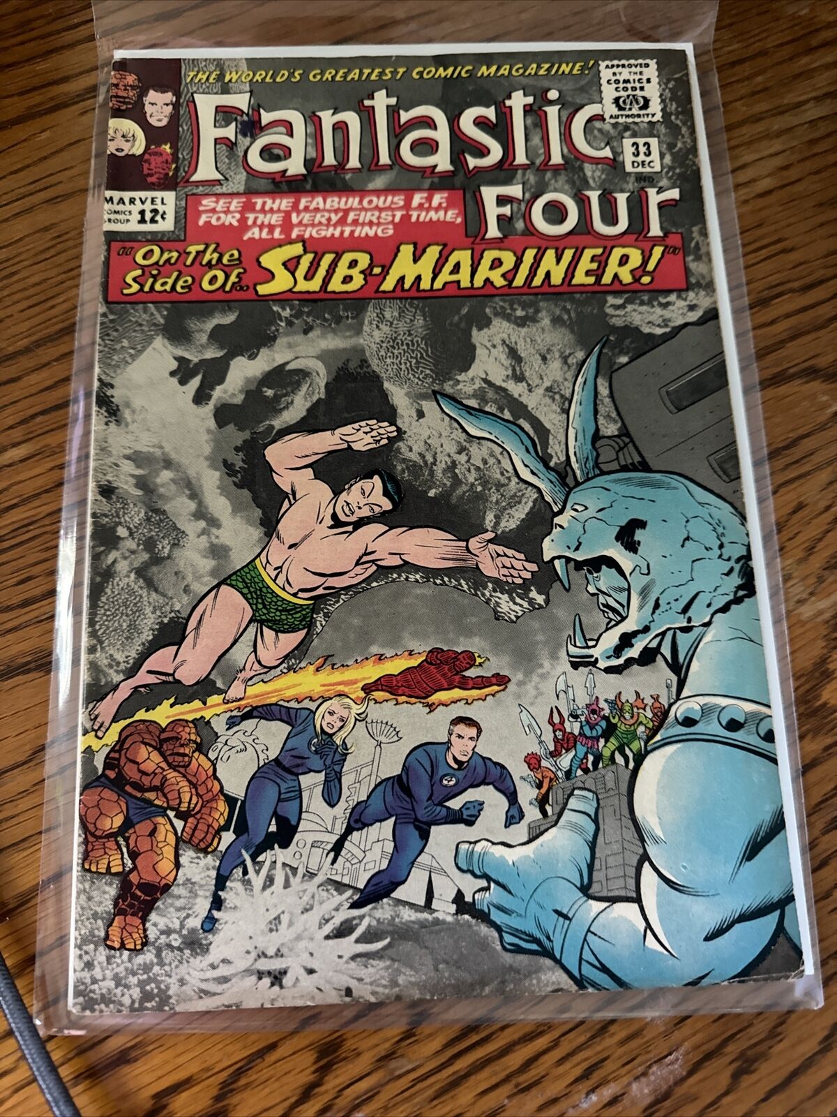 Fantastic Four #33 Nice 1st App. Attuma Sub-Mariner Vintage Marvel Comic 1964 Sb