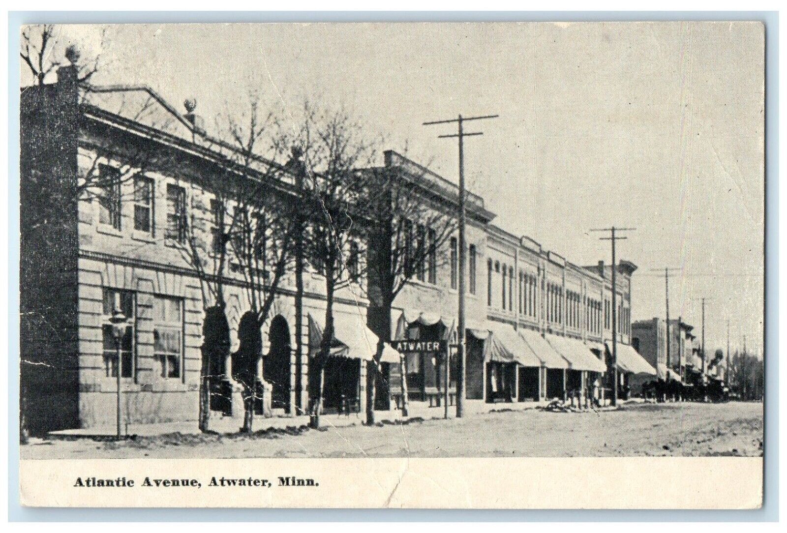 1912 Atlantic Avenue Exterior View Building Atwater Minnesota Vintage Postcard