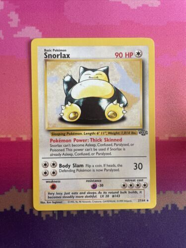 Pokemon Card Snorlax Jungle Rare 27/64 Near Mint