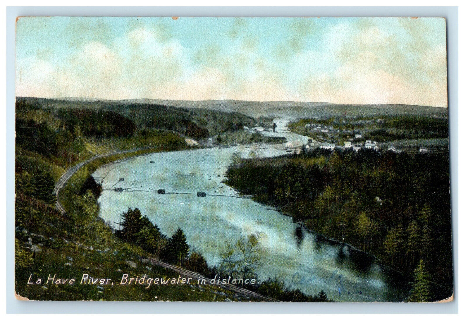 c1910s La Have River Bridgewater in Distance Unposted Antique Postcard