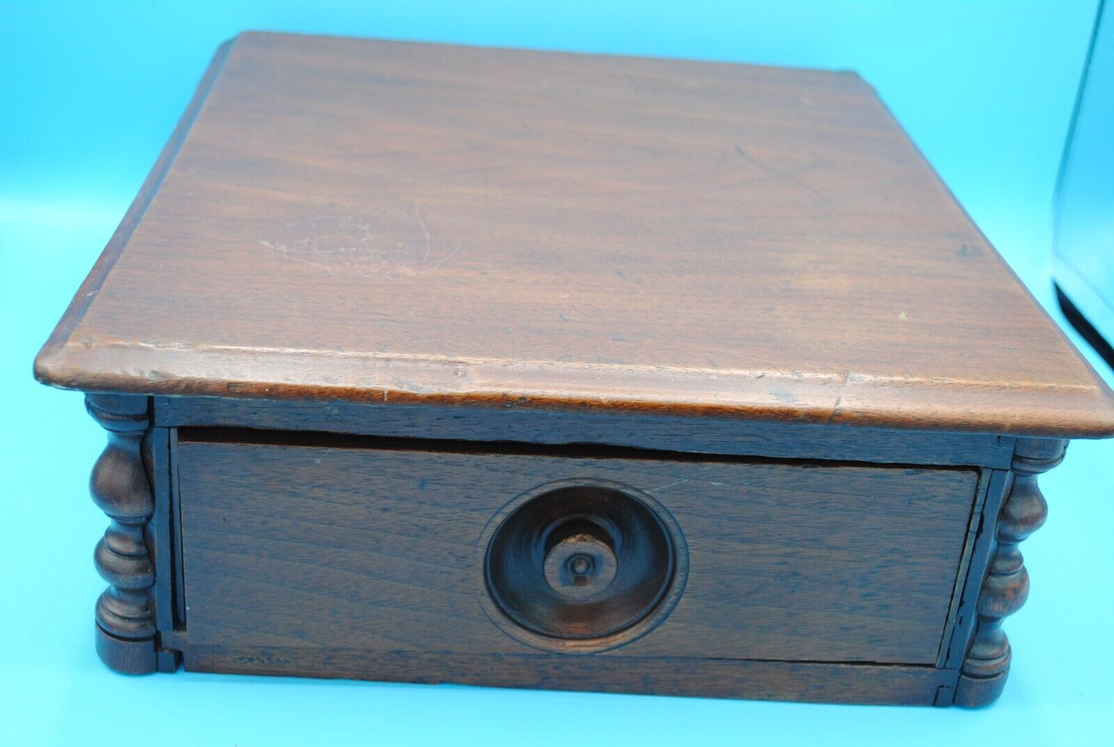 Antique Oak Wooden Box for Storage.  Single Drawer can be used for most small it