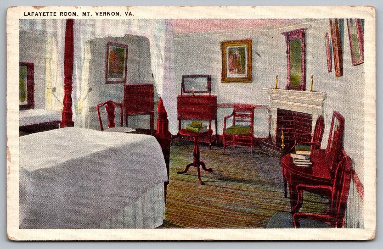 Lafayette Room Historic Interior Mt Vernon Virginia George Washington Postcard