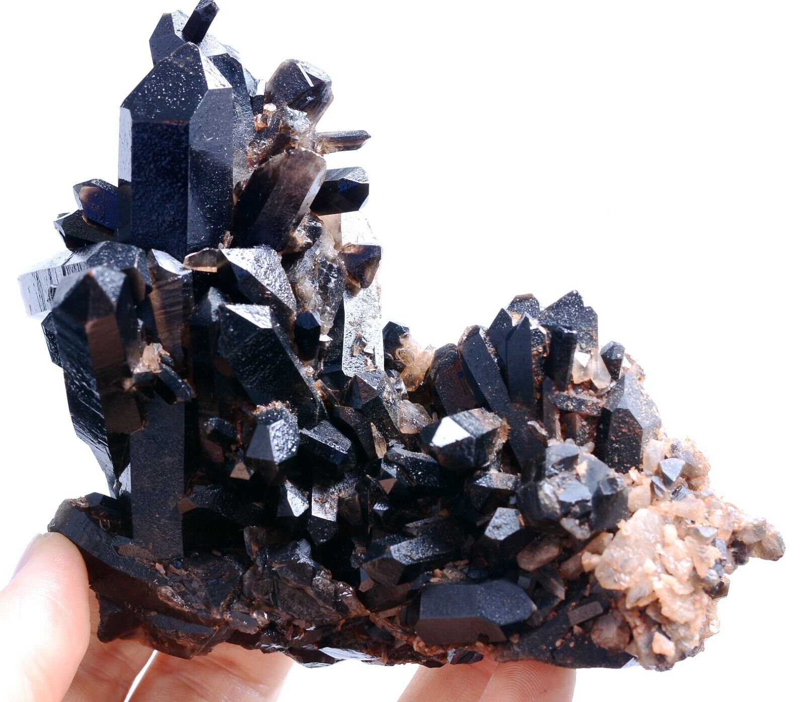 255g Natural Rare Smoky & Black QUARTZ Crystal Cluster Mineral  Specimen