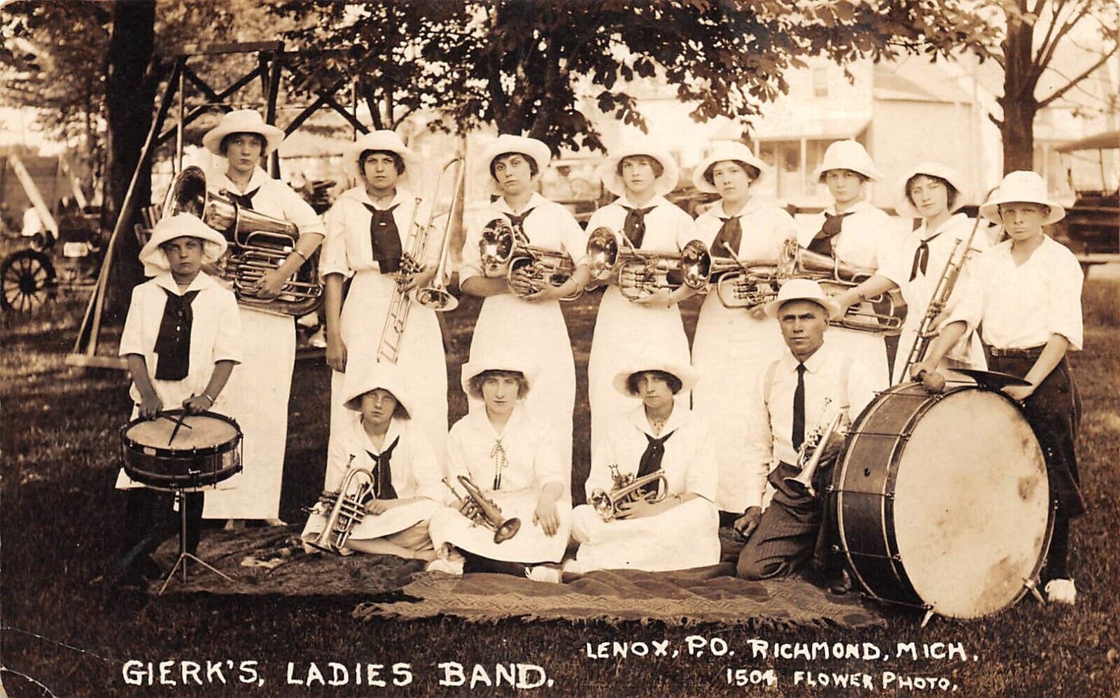 RPPC Richmond Michigan GIERK\'S ALL LADIES BAND c1910 Photo Postcard