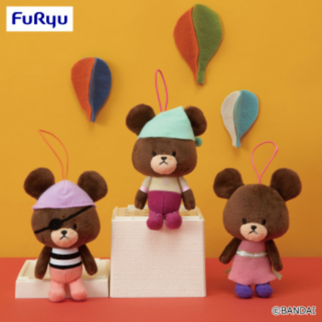 The Bear School Jackie\'s Dream Mascot set of 3 12cm FuRyu New unused JPN F/S EC