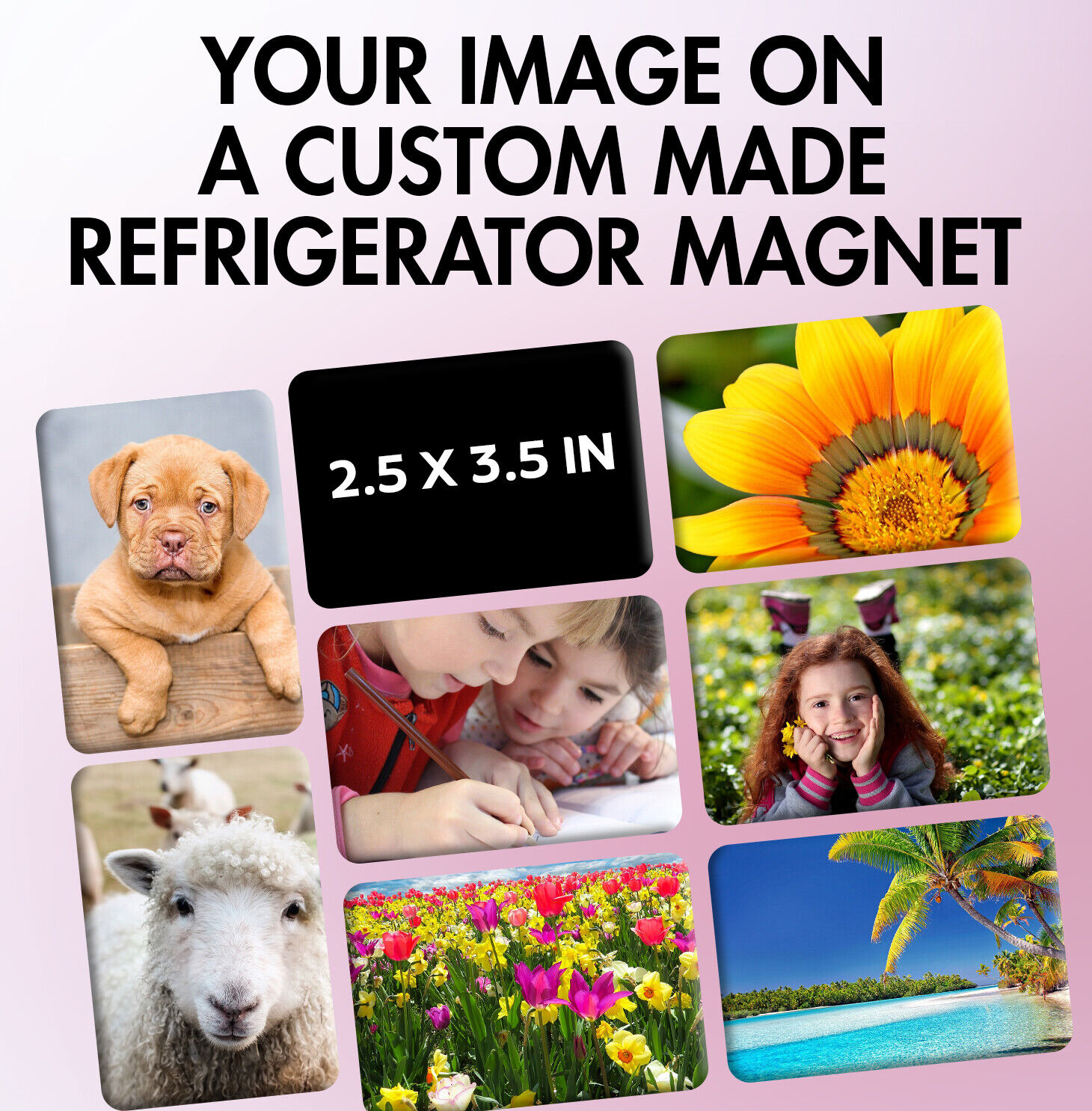 Custom Photo  Refrigerator Magnets - Metal Backs 2.5 x 3.5