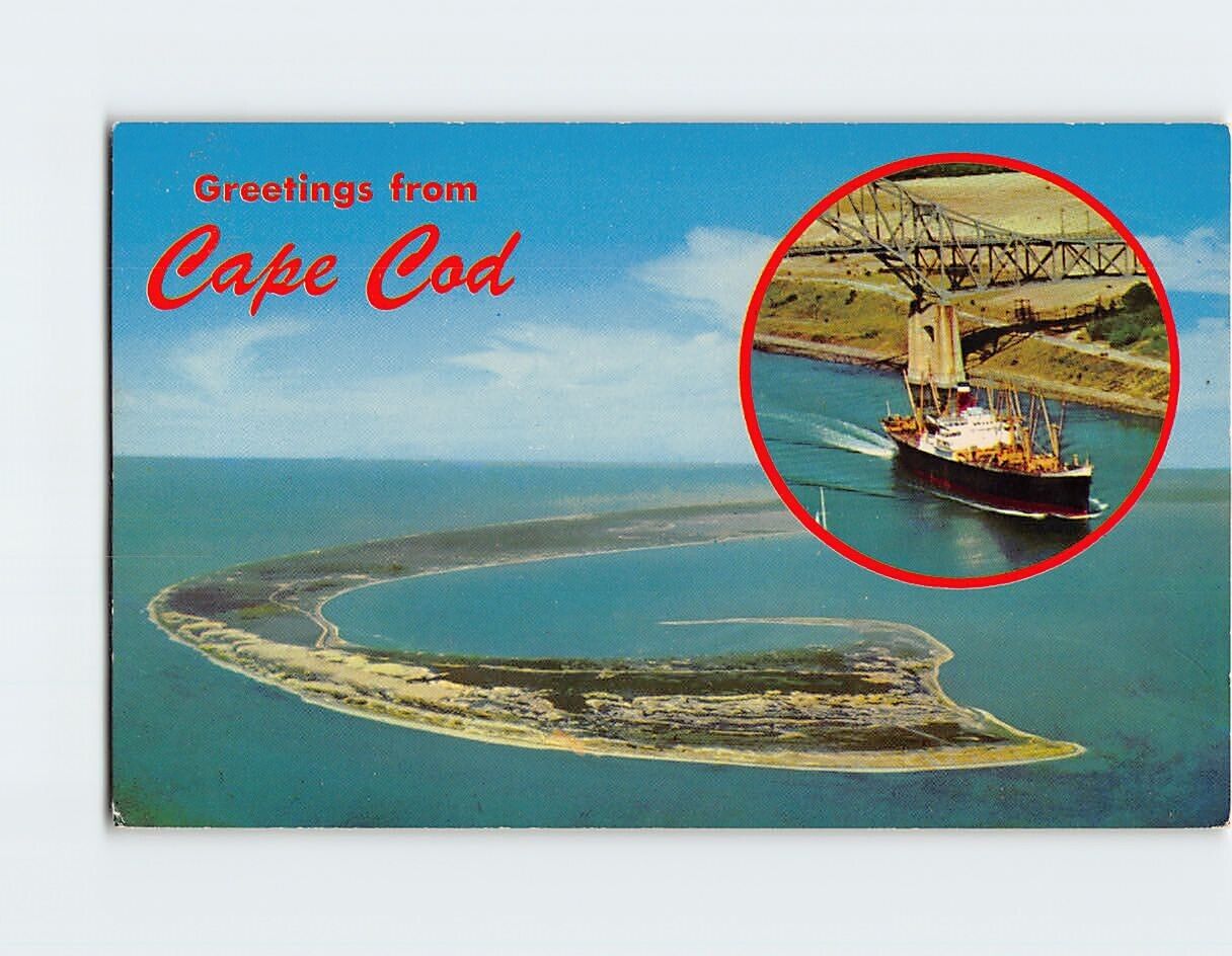 Postcard Air View Tip of Cape Cod Massachusetts USA