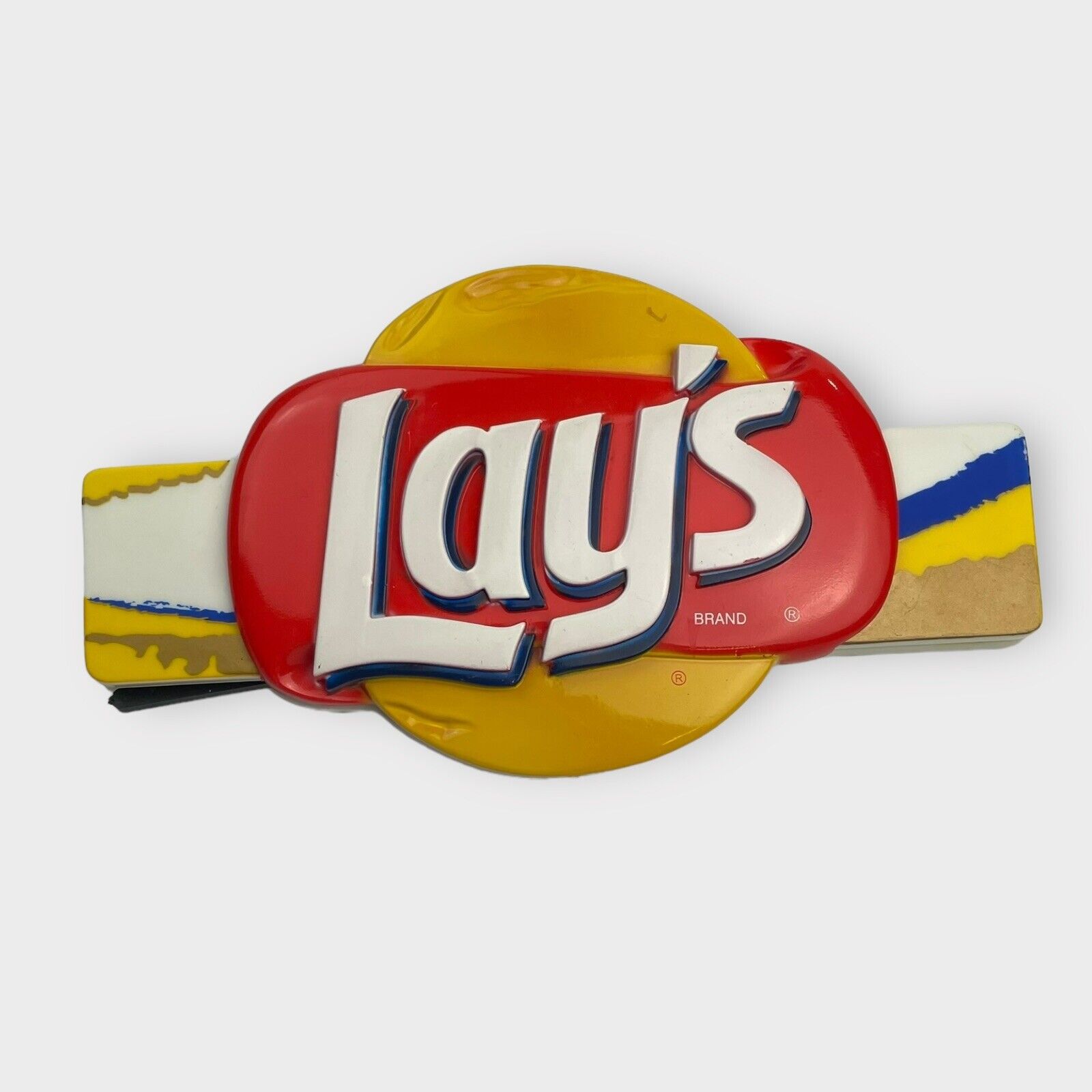VTG Lays Promotional Chip Bag Clip Magnetic Fridge Magnet 2000s Yellow Red