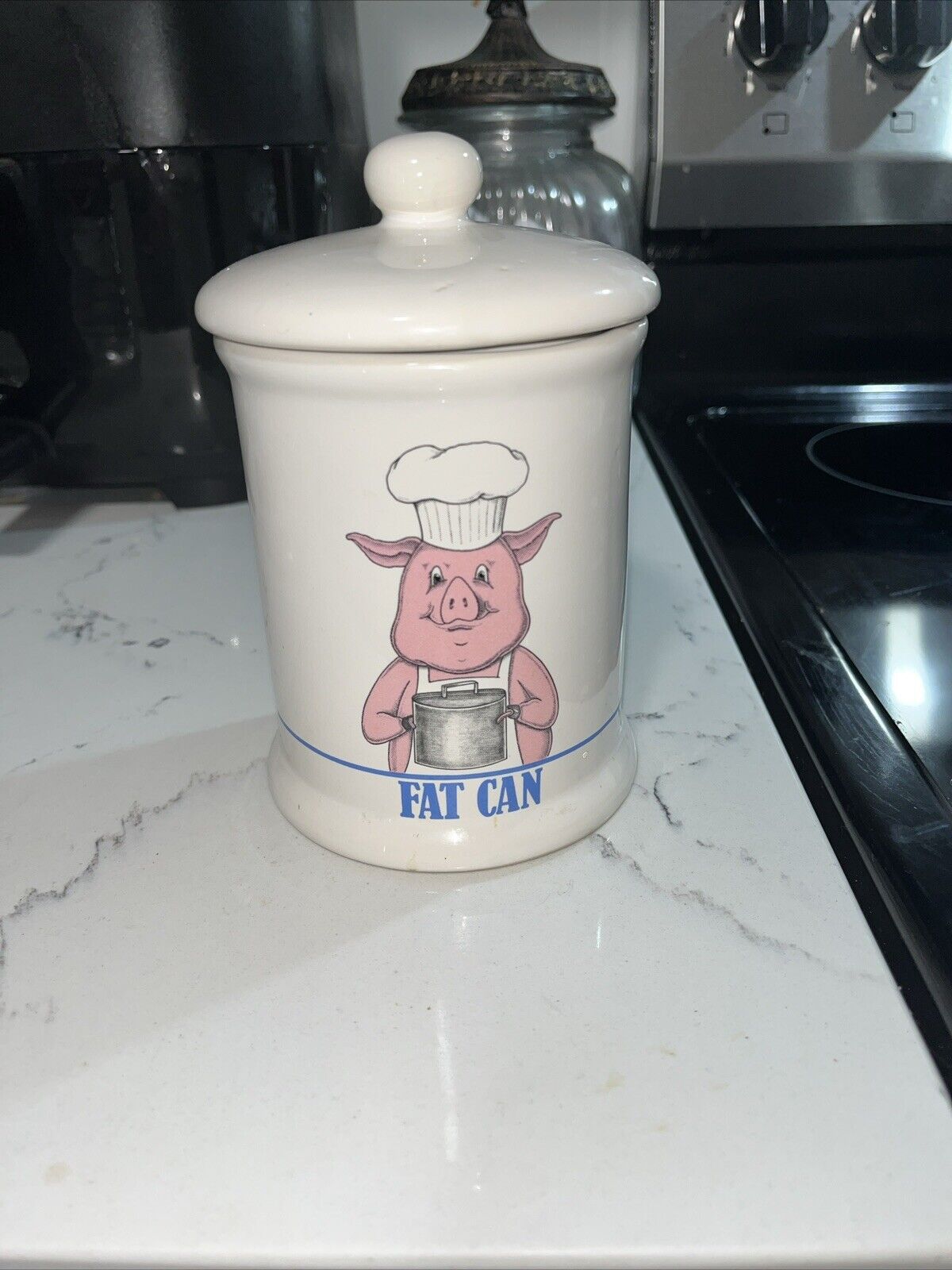 Vintage Bandwagon Fat Can Grease Jar - Great Condition (Cir. 1989)