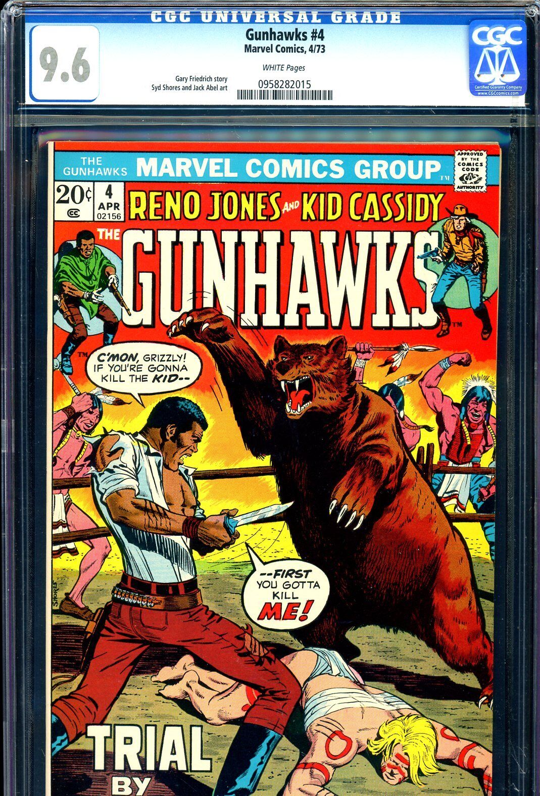Gunhawks #4 CGC GRADED 9.6 - white pages - 2nd highest graded - Shores/Abel art