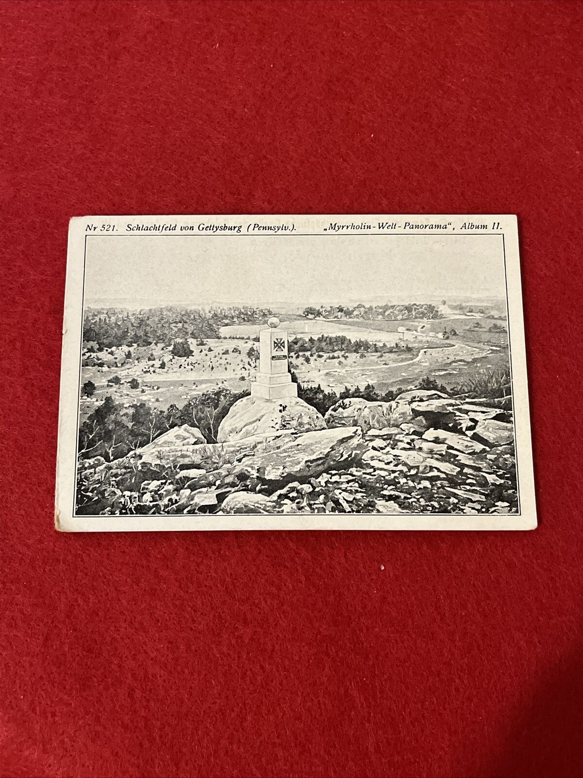 1901 - 1902 Myrrholin Welt Panorama GETTYSBURG Trade Card Album II #521   VG-EX