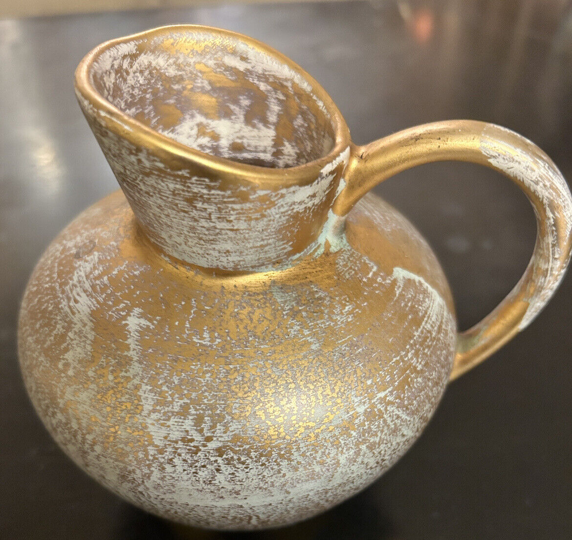Vtg STANGLE  Gold Brushed Vase/ Pottery Hand Made