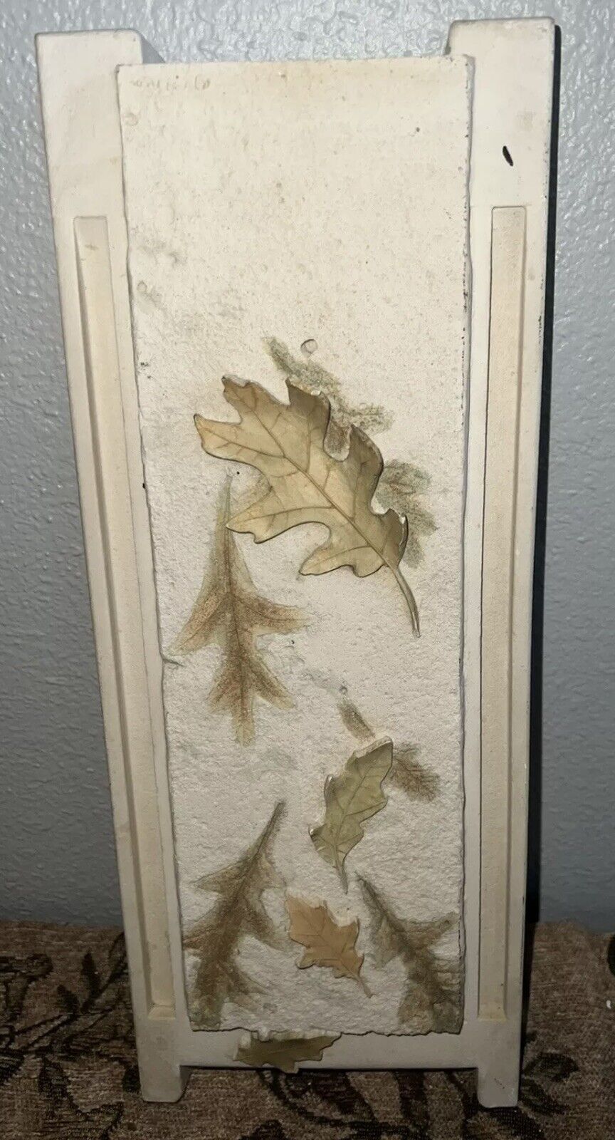 Vintage Leaf Ceramic 3D Hanging Wall Rustic French Plate heavy