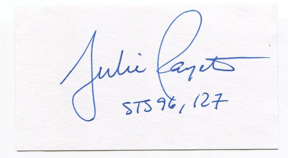Julie Payette Signed Cut Index Card Autographed NASA Astronaut Space CSA