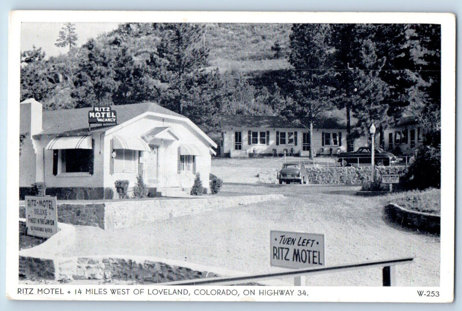 Loveland Colorado Postcard Ritz Motel Big Thompson Canyon c1940 Vintage Antique
