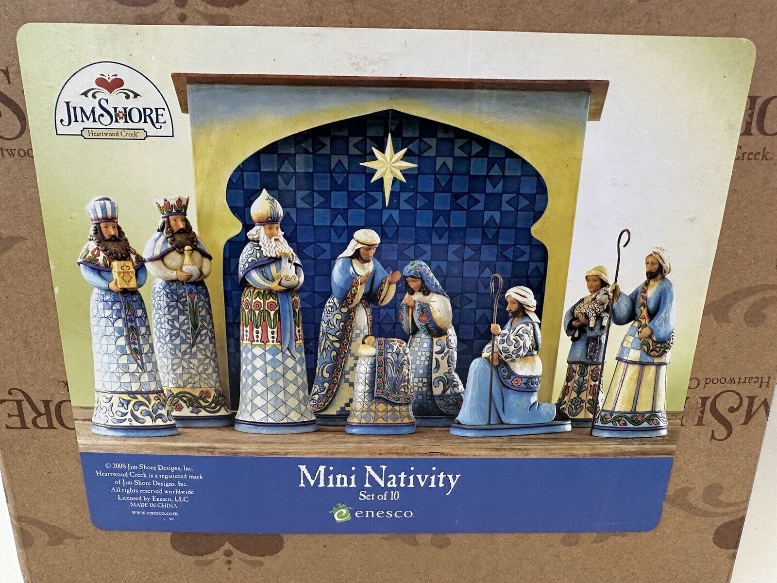 2007 Jim Shore Heartwood Creek Nativity Set Mini MIB All Items In Packaging
