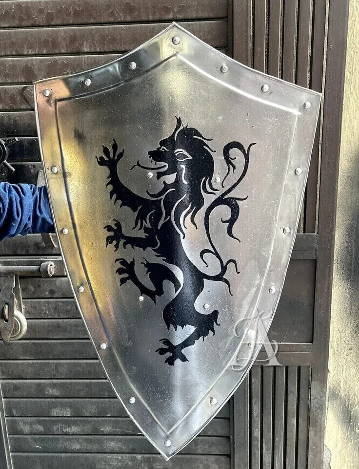 18GA Steel Medieval Armor Shield Knight Templar Shield Replica Halloween Gift