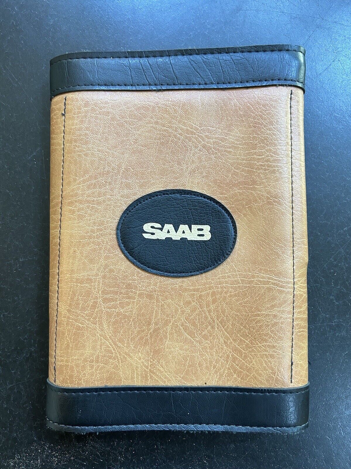 Vintage 1984 Saab Document Folder INCLUDES Tire Pressure Gauge+Atlas