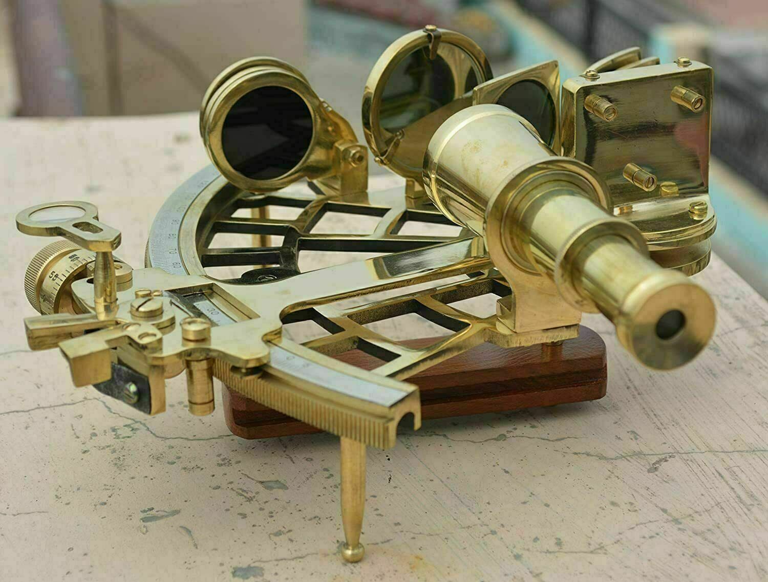 Nautical Sextant Navigation Working Functional Original Antique Brass Nautical