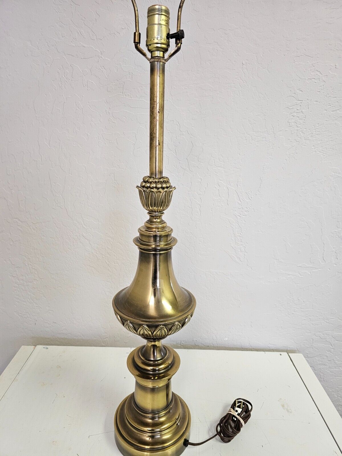 Stiffel Vintage Brass Table Lamp Heavy Sturdy Base is 36\