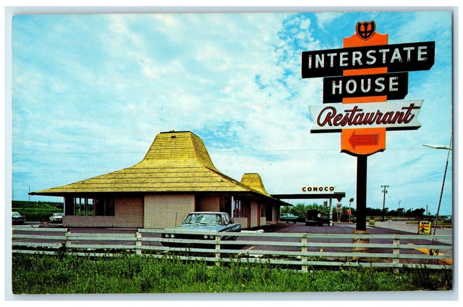 c1960\'s Interstate House Restaurant Conoco Salina And Wilson Kansas KS Postcard