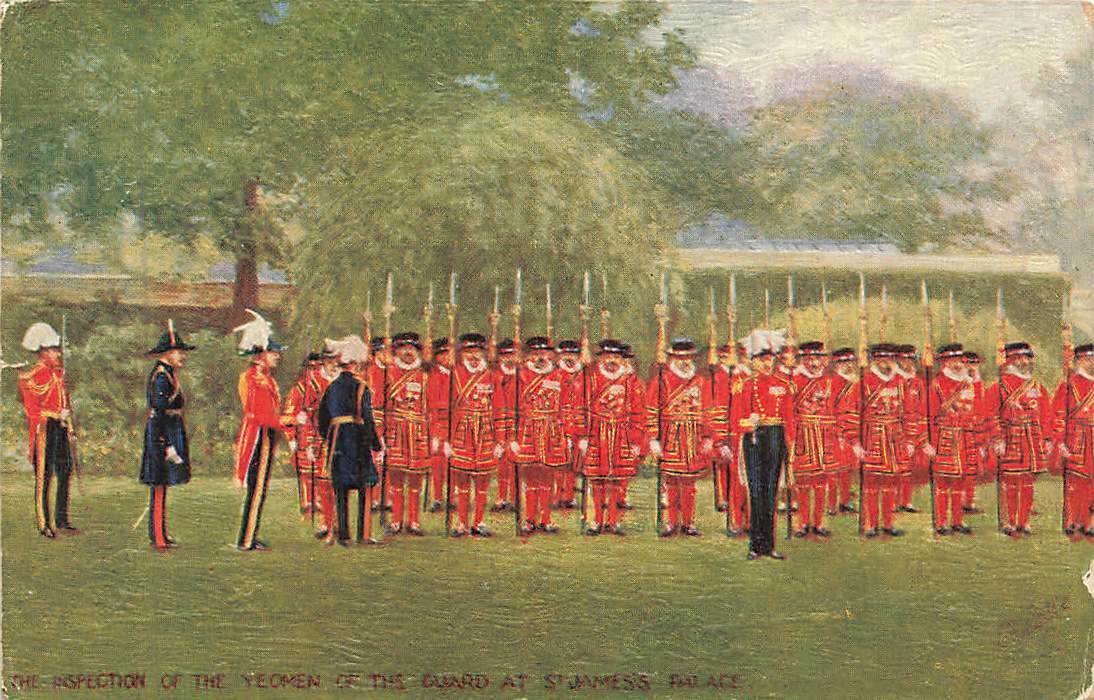 Tuck Oilette Yeoman Of The Guard Inspection St James Palace Vintage P50
