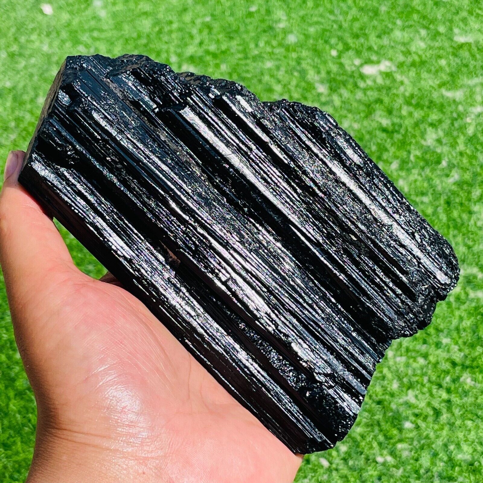 1430g Large Natural Black Tourmaline Quartz Crystal Raw Mineral Specimen Healing