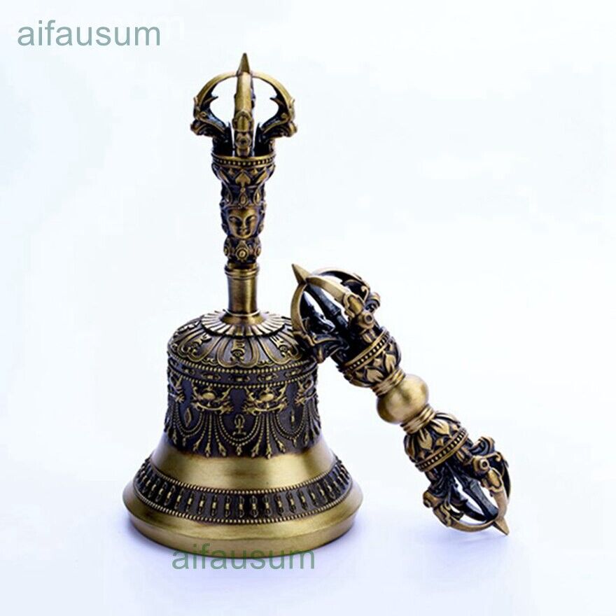 1set 15cm Handbells copper gokorei gokosho Five-pronged vajra and ghanta bell