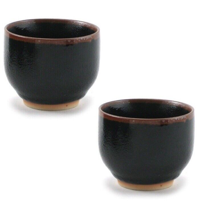 SET of 2 Japanese Sushi Tea Cup Yunomi Ceramic 2-3/8\