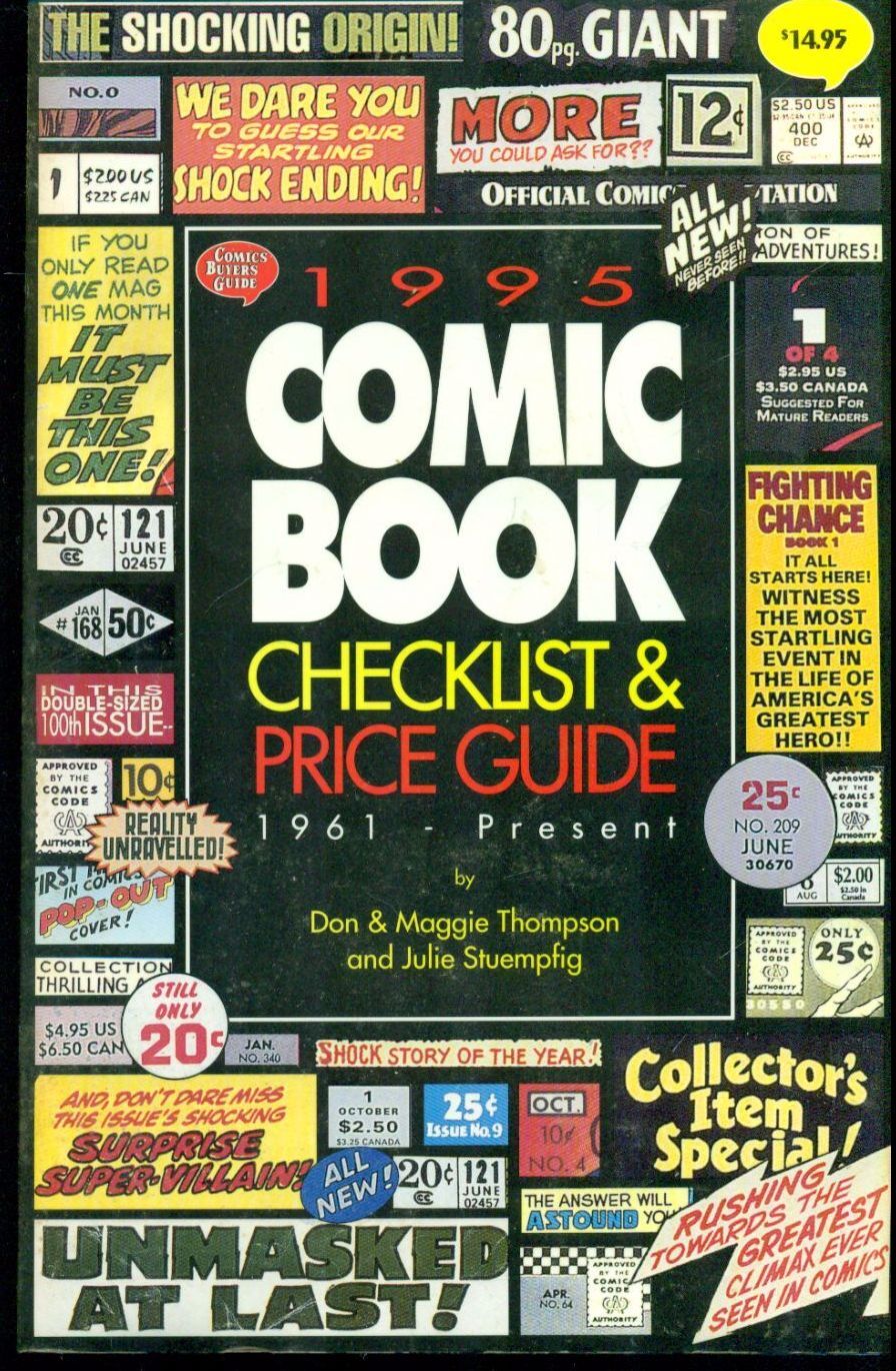 1995 COMIC BOOK CHECKLIST & PRICE GUIDE by Don & Maggie Thompson 500+ pg CBG SC