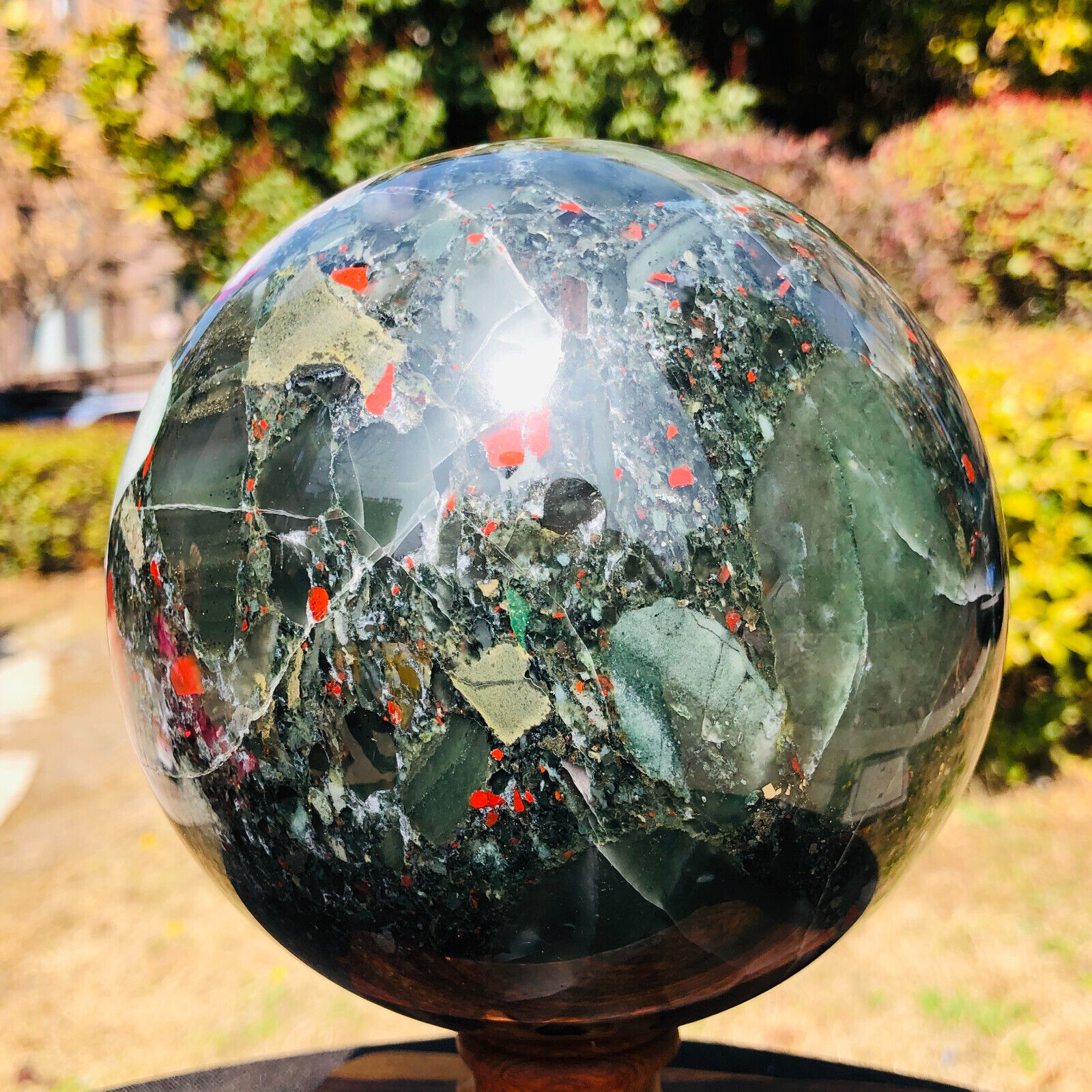 7.17LB Natural African blood stone sphere Quartz polished ball reiki decor gift
