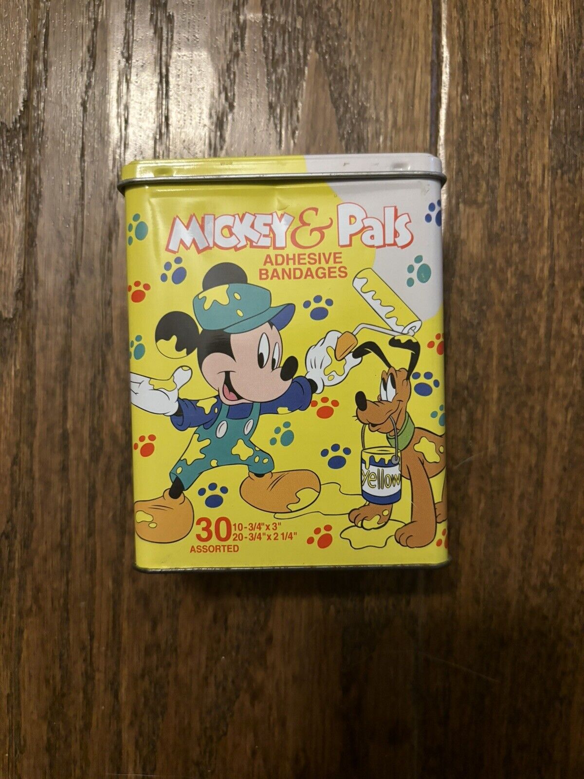 Vintage Mickey and Pals Bandages Metal Box Collectible Disney (Bandages Inside)
